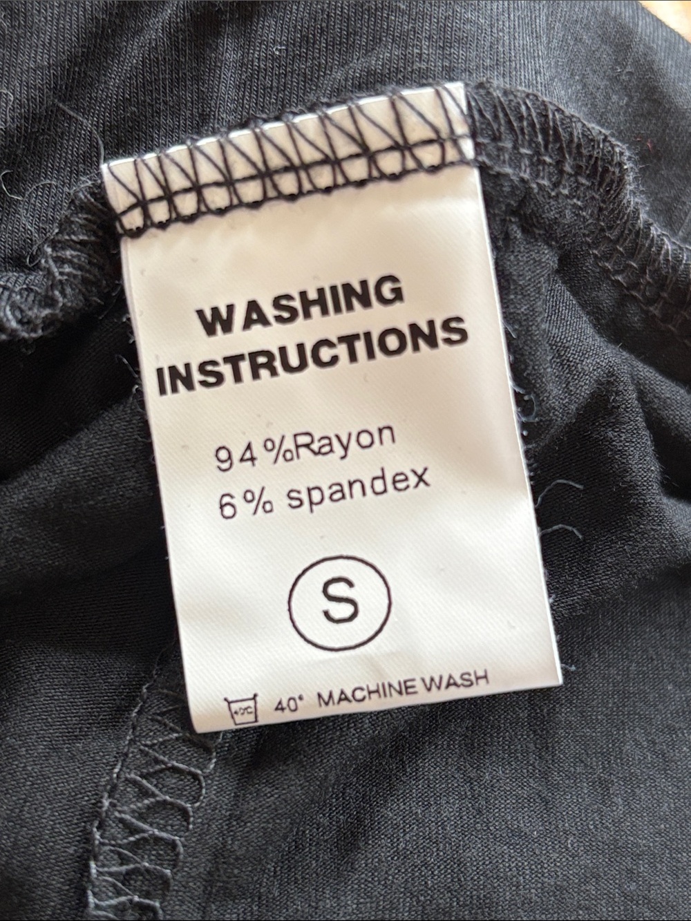 Brand New Black Rayon Stretch Two-Piece Lounge Set Long Sleeve Crop Top & Pants - Picture 11 of 12